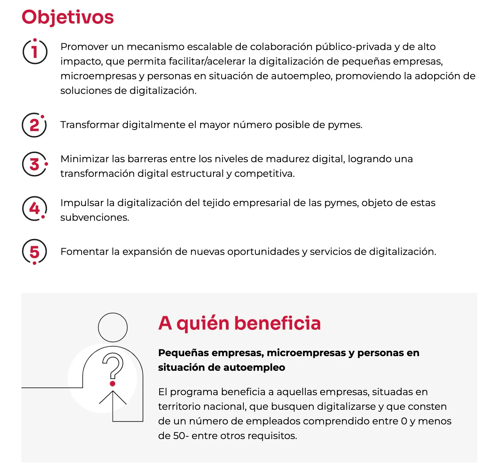 Objetivos
            del programa Kit Digital