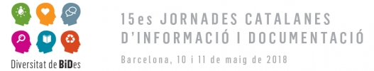 Doctodata patrocina les 15es Jornades Catalanes d'Informació i Documentació, 10 i 11 maig 2018 Doctodata patrocina les 15es Jornades Catalanes d'Informació i Documentació, 10 i 11 maig 2018